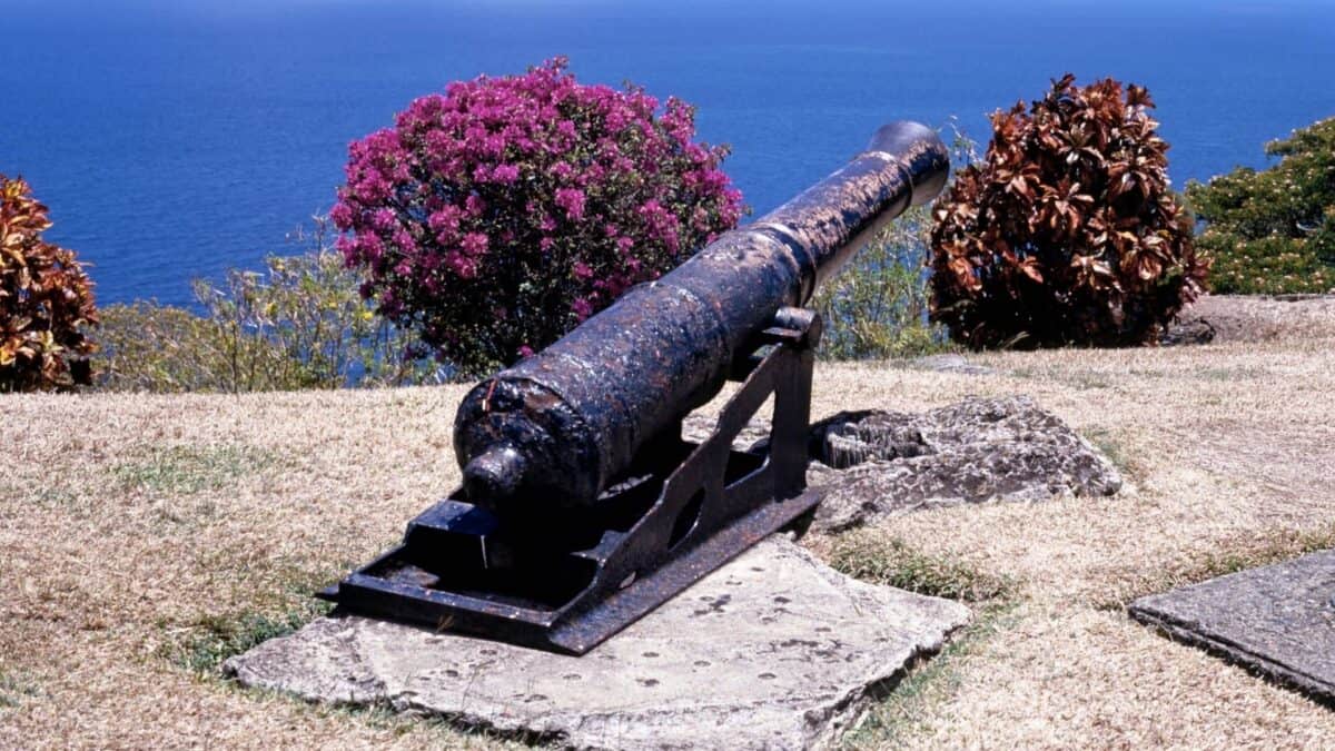 Eine alte Kanone, zu entdecken mit Tobagotours