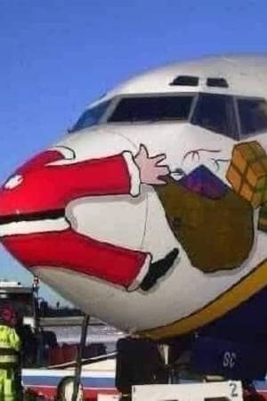 Flugzeug mit Motiv zu Weihnachten, der Weihnacchtsflieger